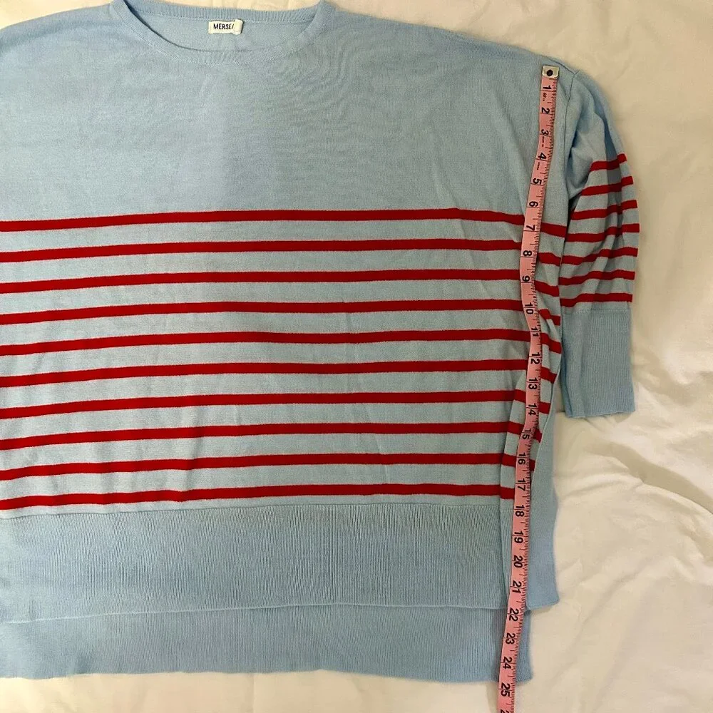 MerSea Tide Blue/Cherry Stripes Amour Sweater - One Size - Picture 3 of 5